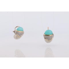 David Yurman 18k Sterling Silver CABLE Earrings. Authentic David Yurman Diamond