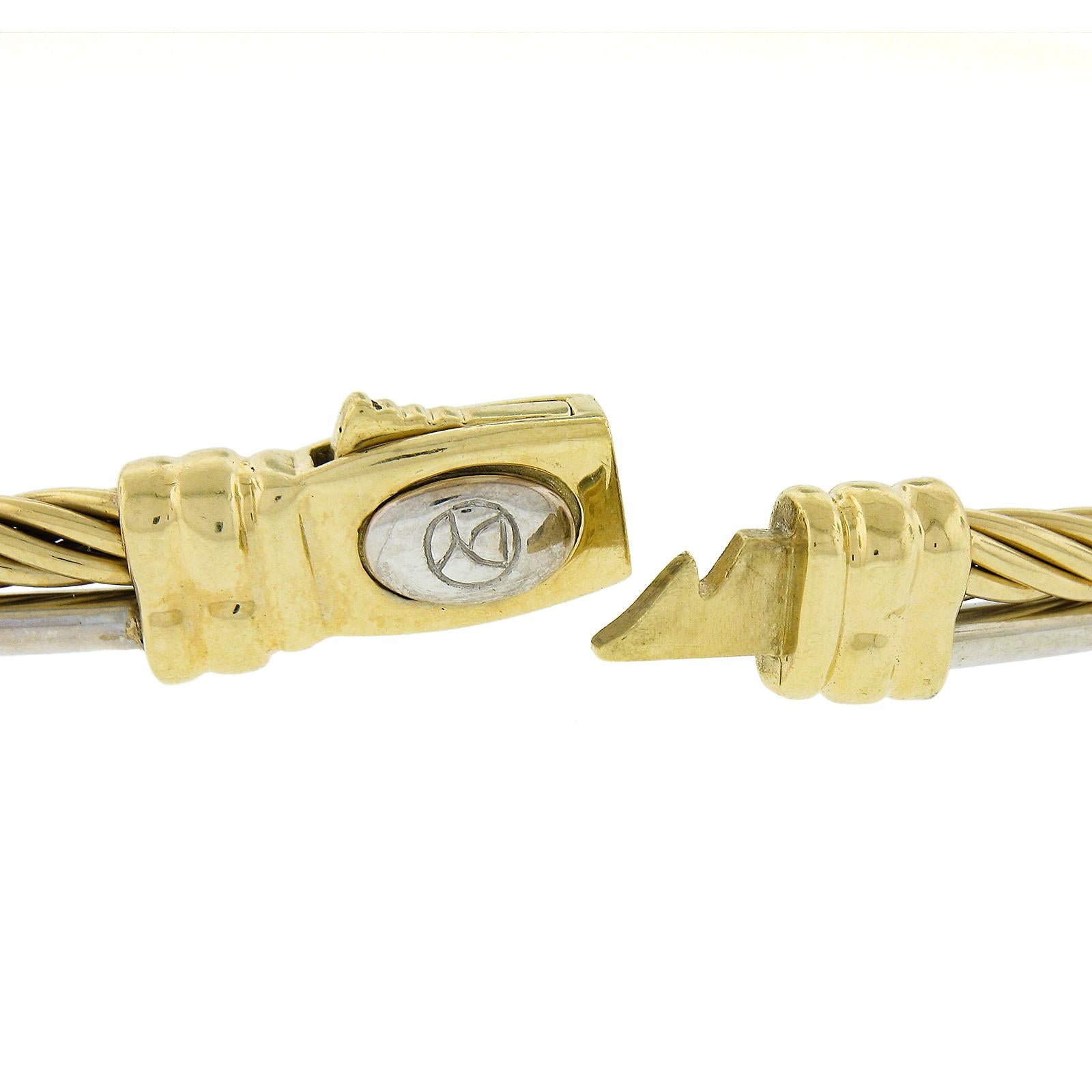 David Yurman, collier à maillons croisés en or 18 carats, câble et tube pavé de diamants en vente 2