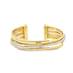 Bracelet manchette en diamants de la collection « Crossover » de David Yurman, en or 18 carats bicolore