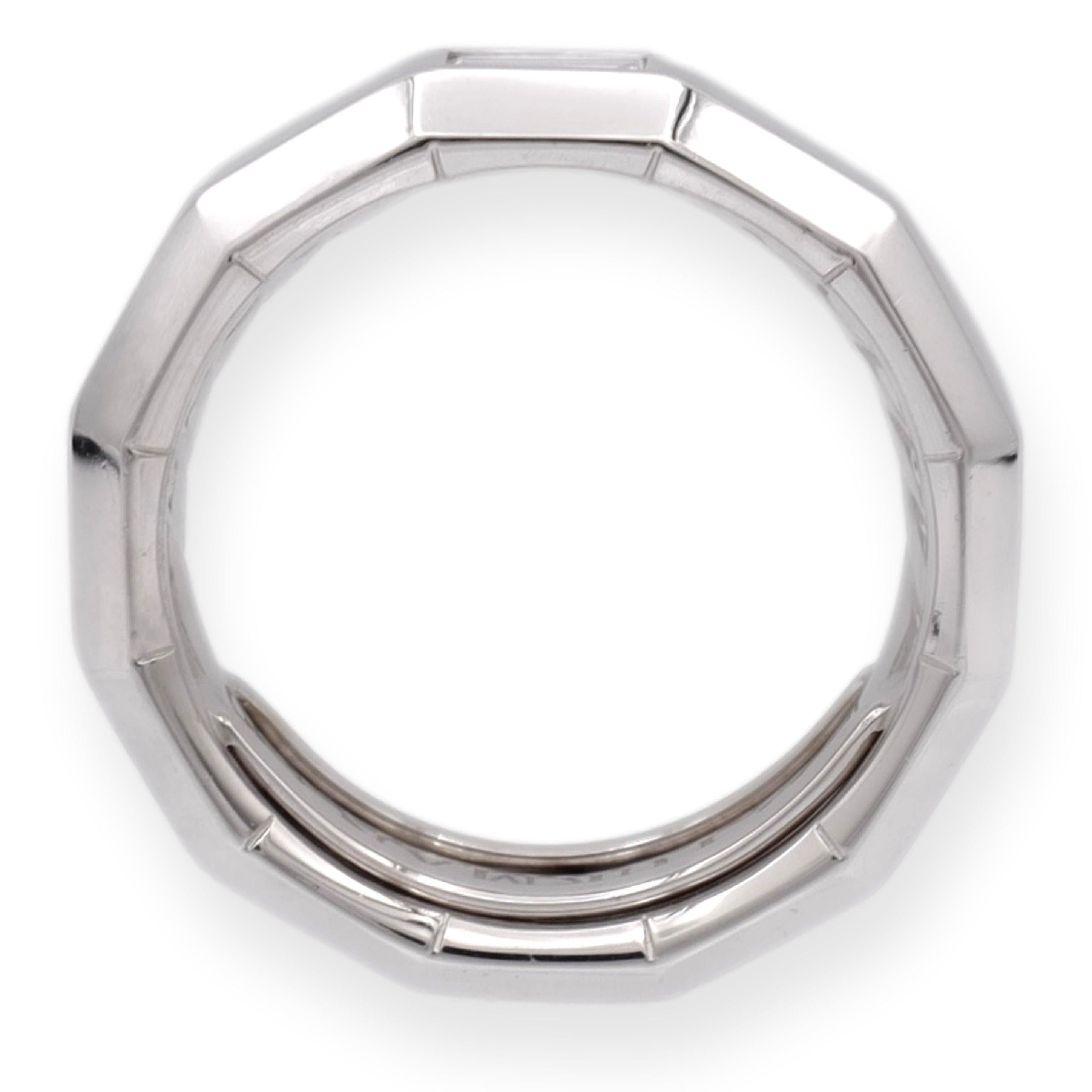 David Yurman 18K White Gold Baguette Diamond Men's Faceted Band Size 7.5 1