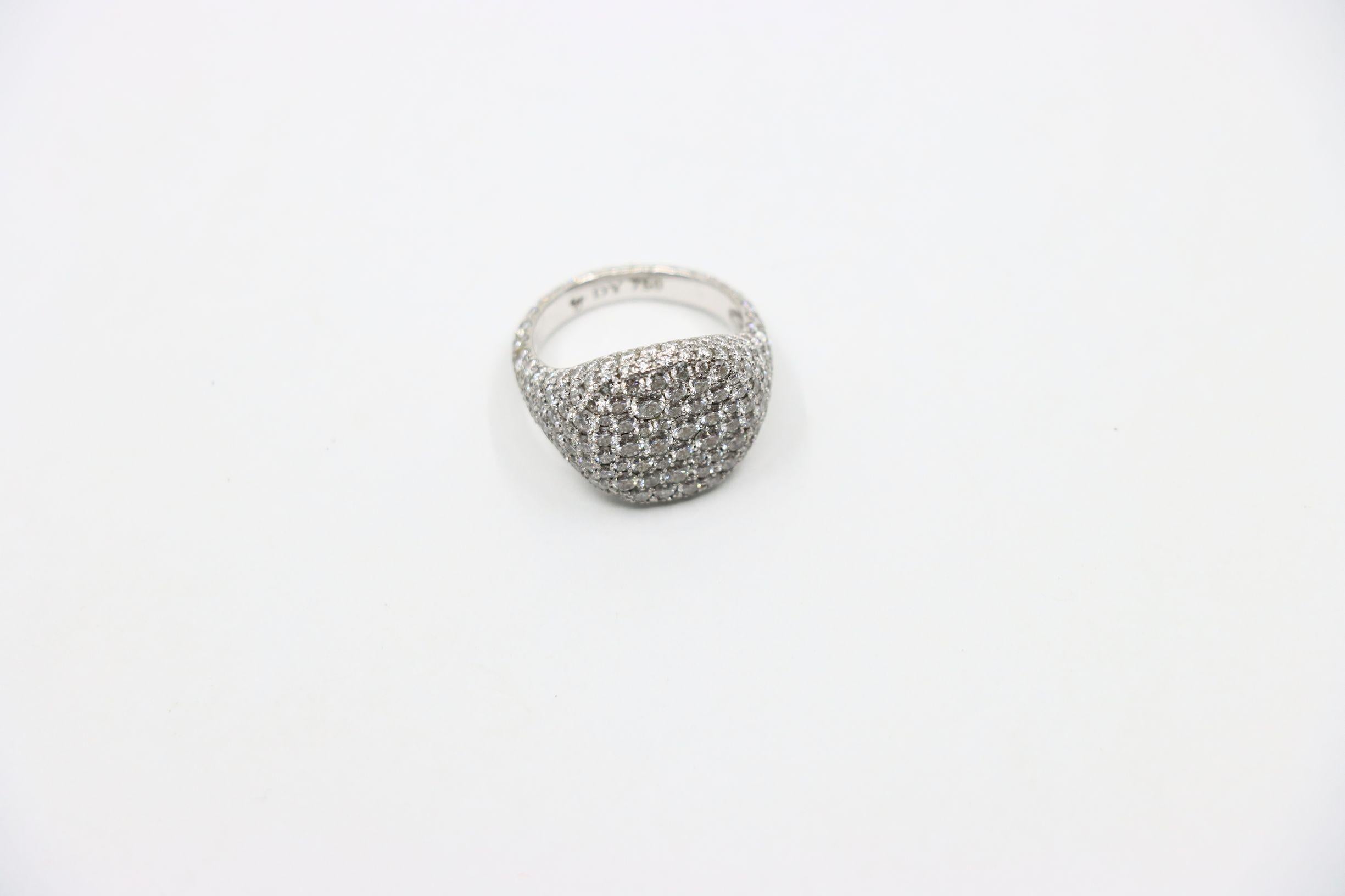 David Yurman Anello da mignolo con pavé di diamanti in oro bianco 18 carati in vendita 5