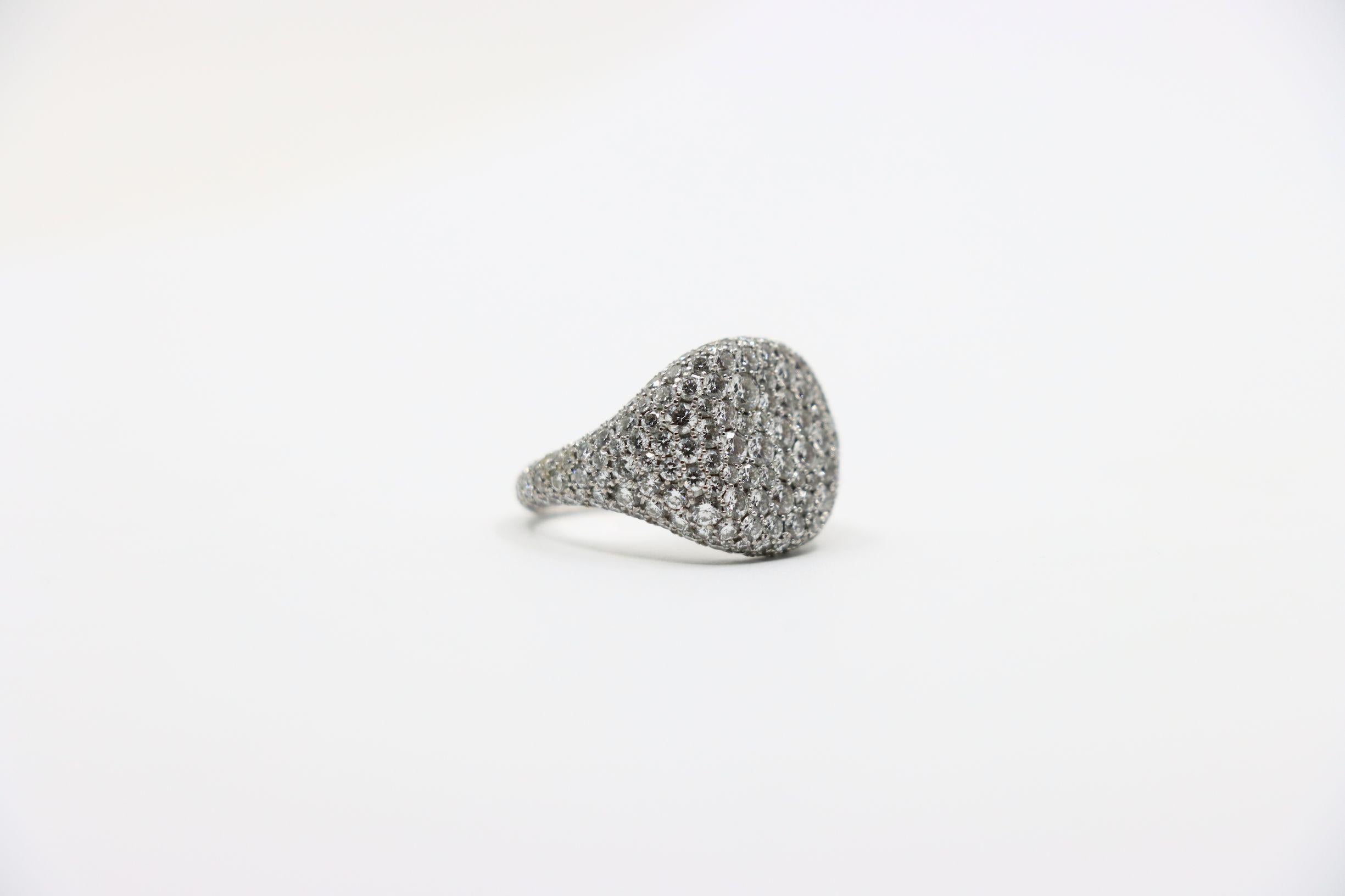 David Yurman Anello da mignolo con pavé di diamanti in oro bianco 18 carati in vendita 8