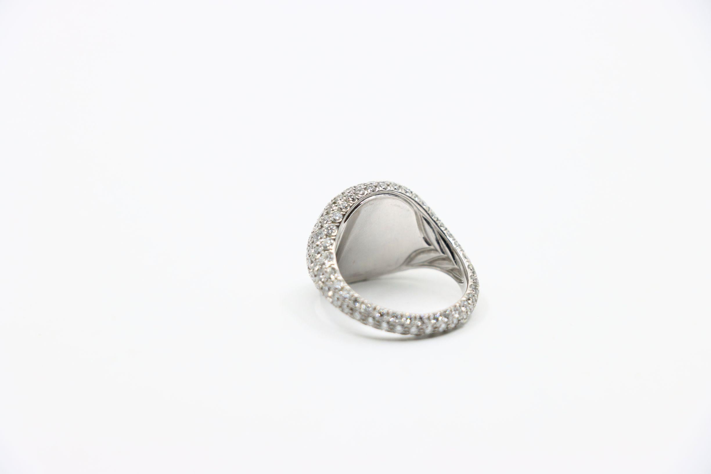 Donna David Yurman Anello da mignolo con pavé di diamanti in oro bianco 18 carati in vendita