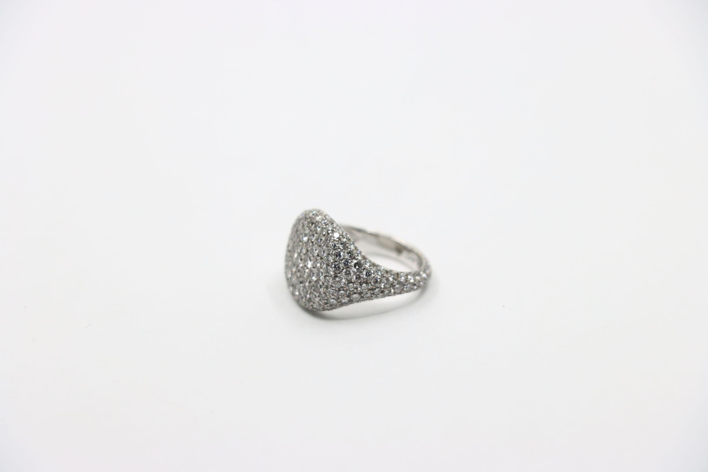 David Yurman Anello da mignolo con pavé di diamanti in oro bianco 18 carati in vendita 3