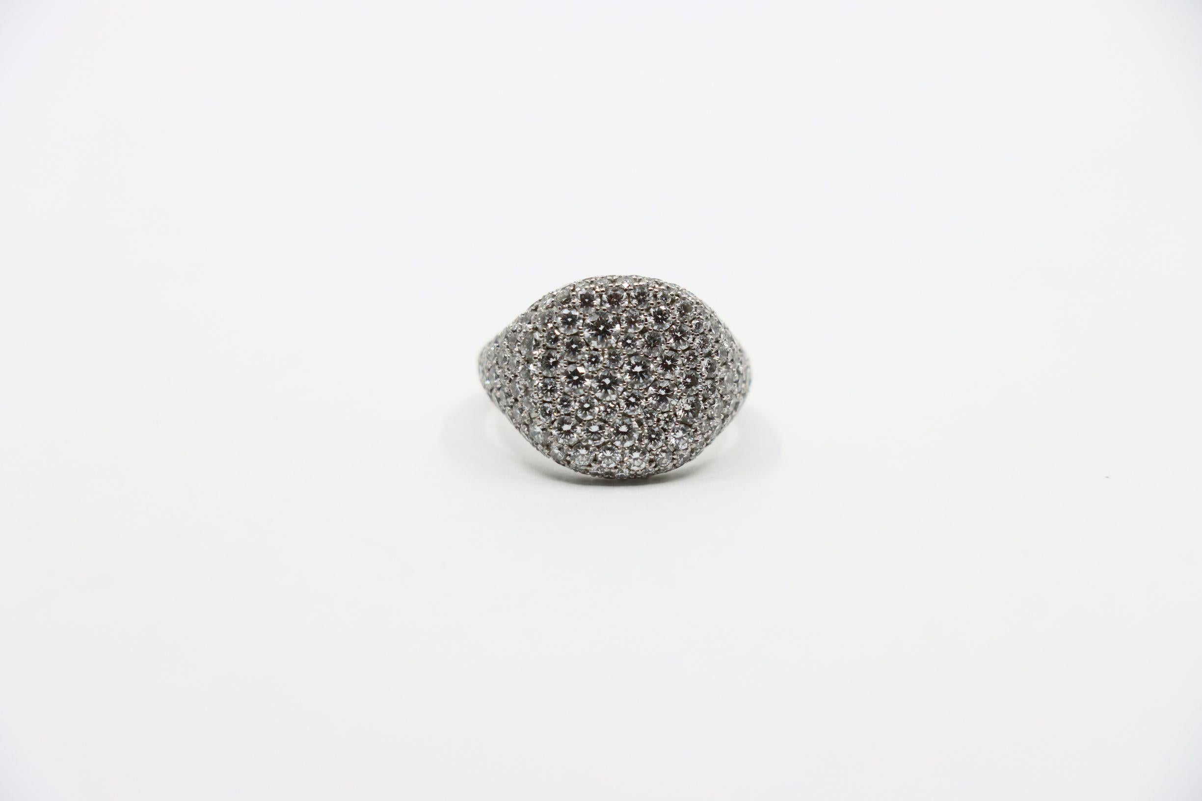 David Yurman Anello da mignolo con pavé di diamanti in oro bianco 18 carati in vendita 4