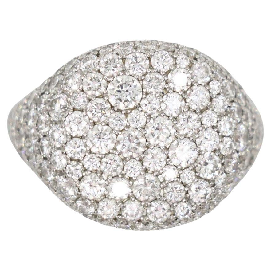 David Yurman 18K White Gold Diamonds Pavé Pinky Ring