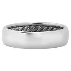 David Yurman 18K White Gold Men’s Dy Classic Band Ring