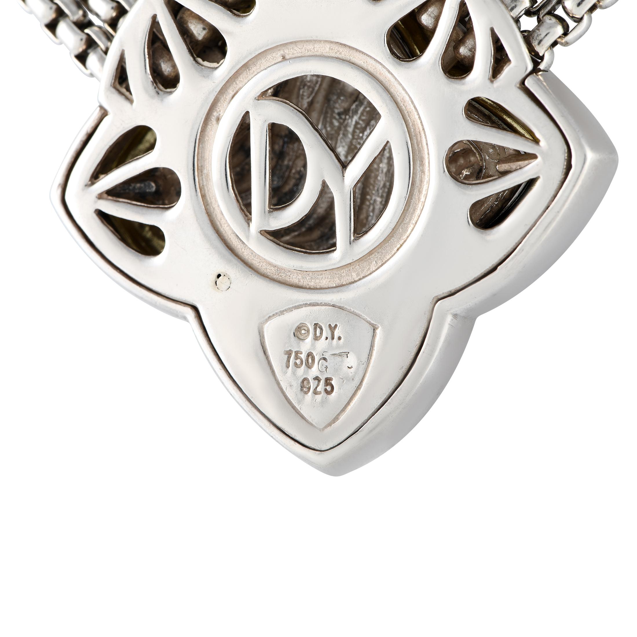 Women's David Yurman 18Karat Yellow and Silver Quatrefoil Chain Necklace