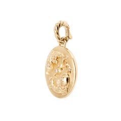 David Yurman 18K Yellow Gold 0.03ct Round Diamond Pisces Amulet Charm Pendant
