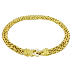 David Yurman 18k Yellow Gold 0.77 Ct Pave Diamond Buckle Double Strand Necklace