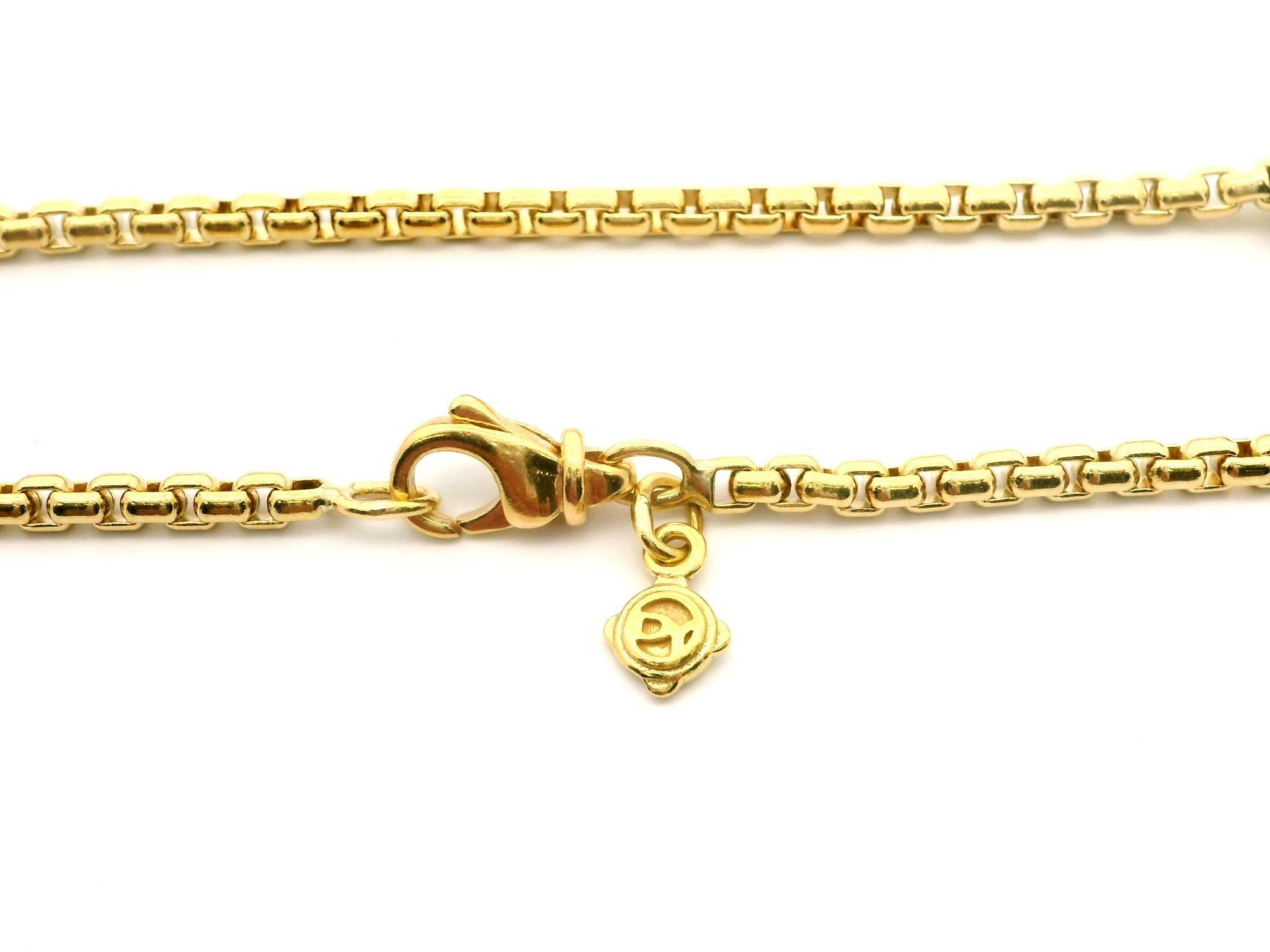 Taille ronde David Yurman Or jaune 18k 2ctw Diamond Pave Ball Station 32