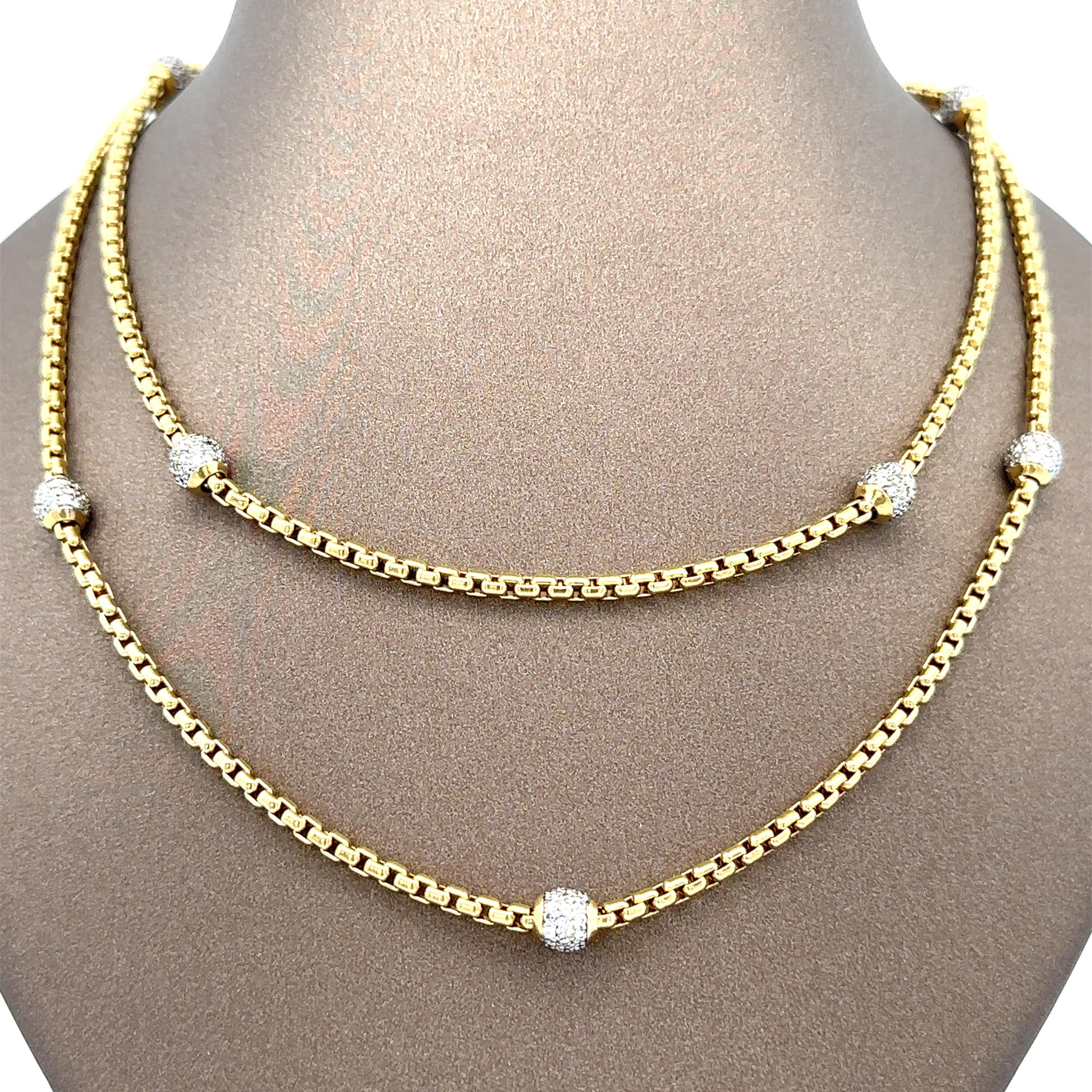 David Yurman Or jaune 18k 2ctw Diamond Pave Ball Station 32