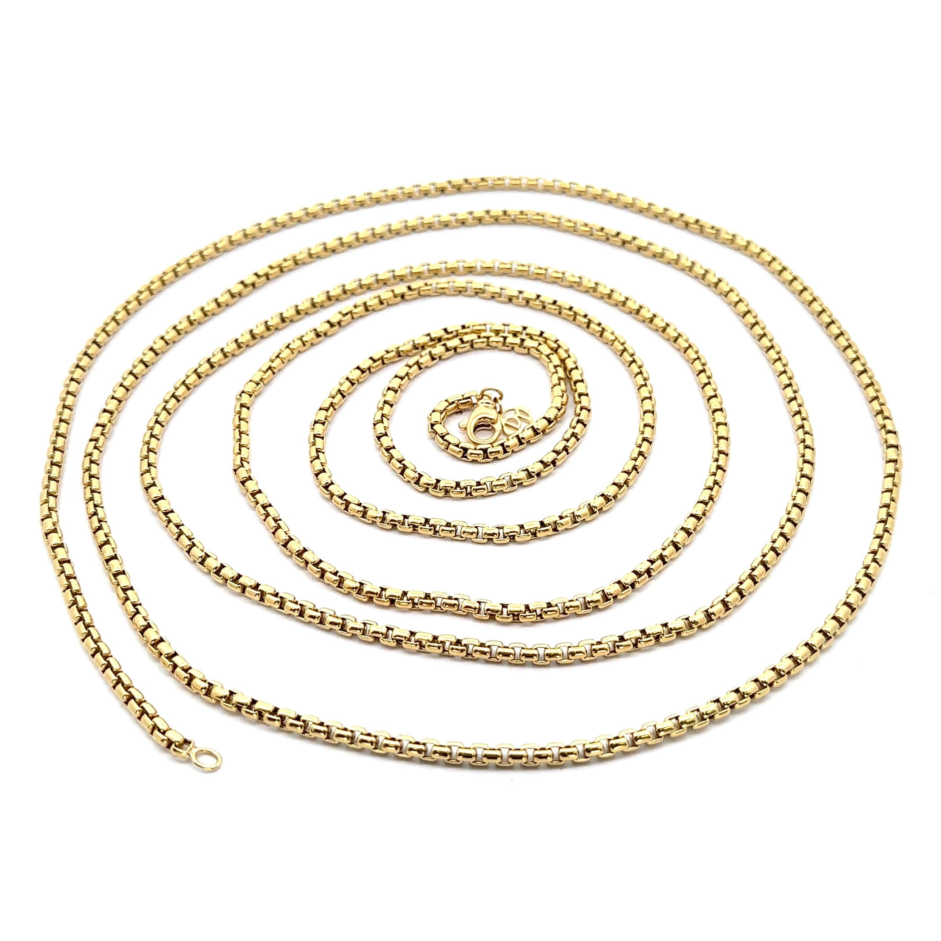 David Yurman Collar de eslabones biselados de oro amarillo de 18 quilates de 3,5 mm y 72