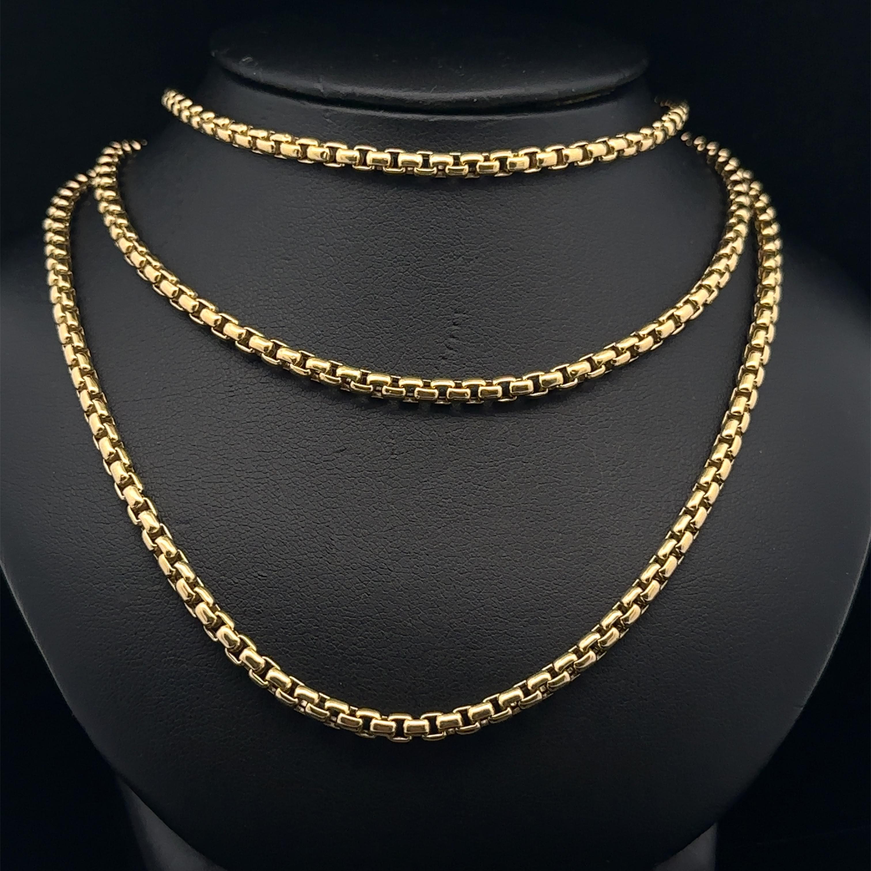 David Yurman Collar de eslabones biselados de oro amarillo de 18 quilates de 3,5 mm y 72