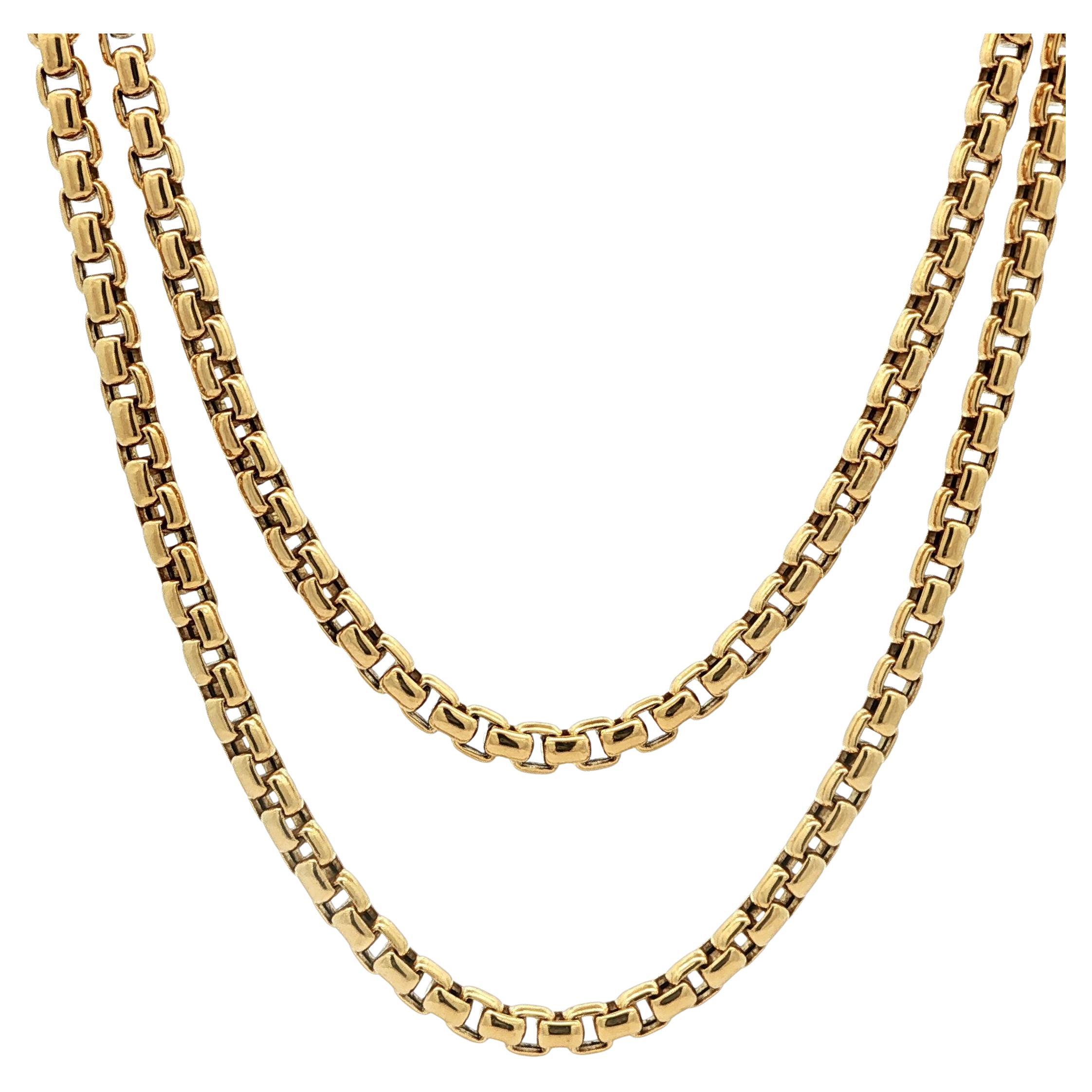 David Yurman Collar de eslabones biselados de oro amarillo de 18 quilates de 3,5 mm y 72" de longitud con cadena de eslabones envolvente en venta