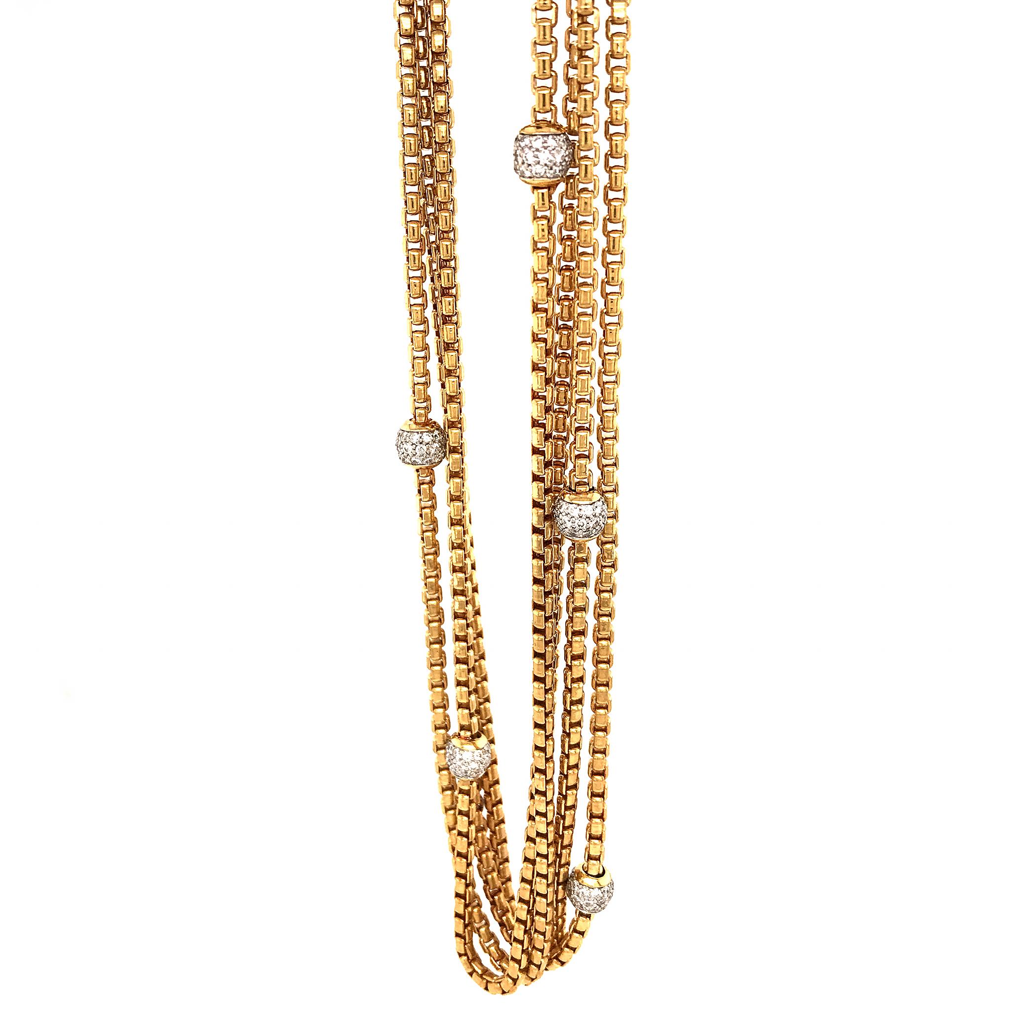 gold chain with diamond balls