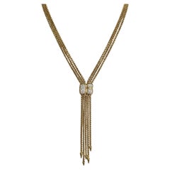 David Yurman 18K Yellow Gold Adjustable Tassel Lariat Necklace