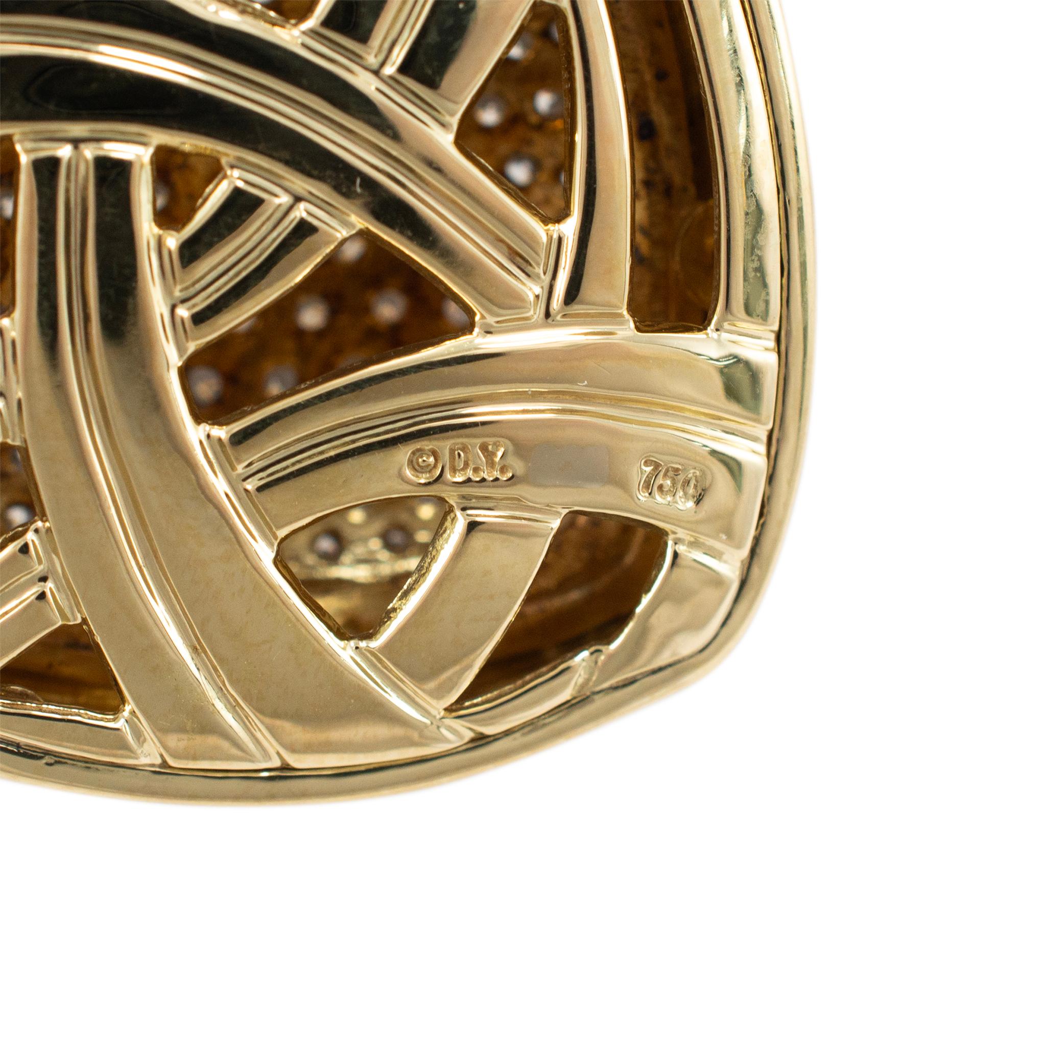 David Yurman 18K Yellow Gold Albion Diamond Enhancer Pendant In Excellent Condition In Houston, TX