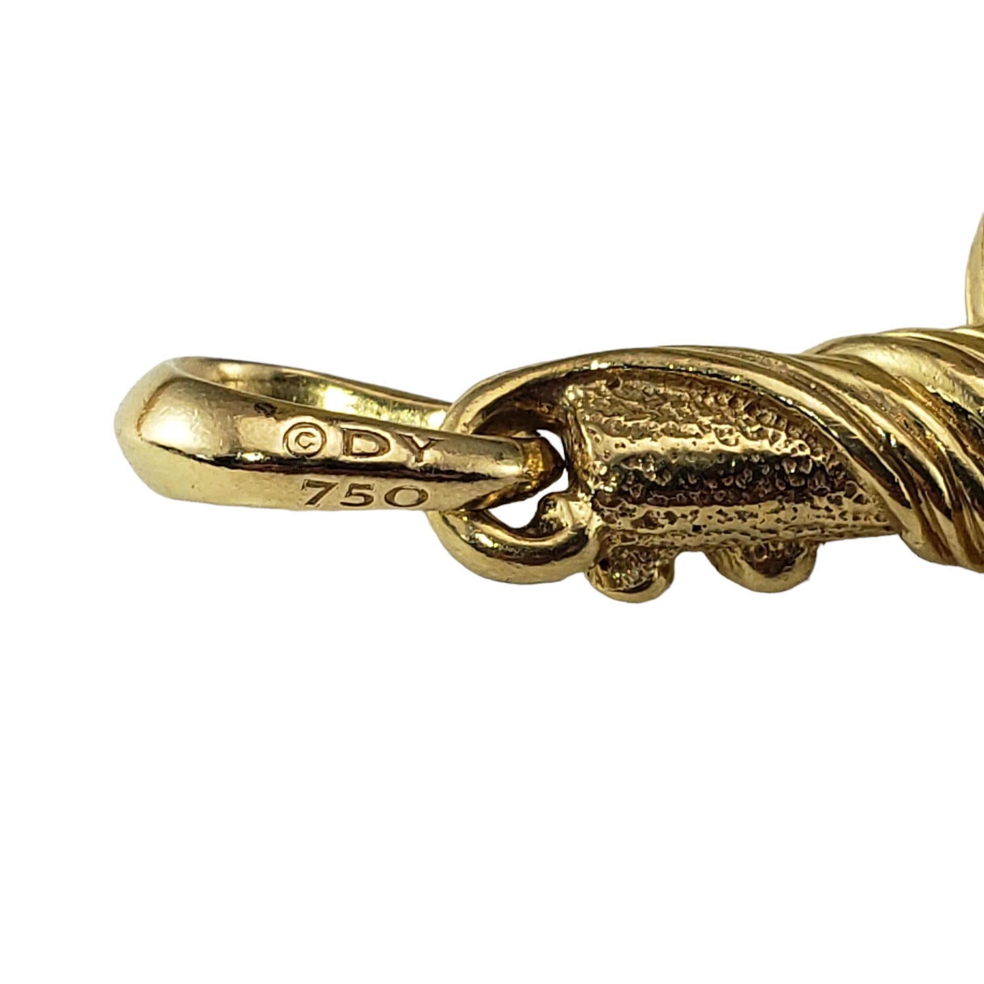 David Yurman 18K Yellow Gold and Cognac Diamond Waves Dagger Amulet #17979 1