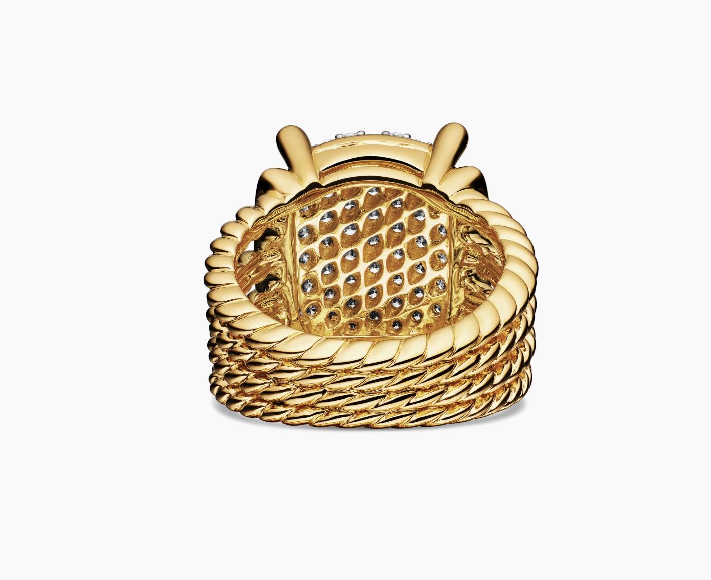 Contemporary David Yurman, 18K Yellow Gold and Diamond Wheaton Ring