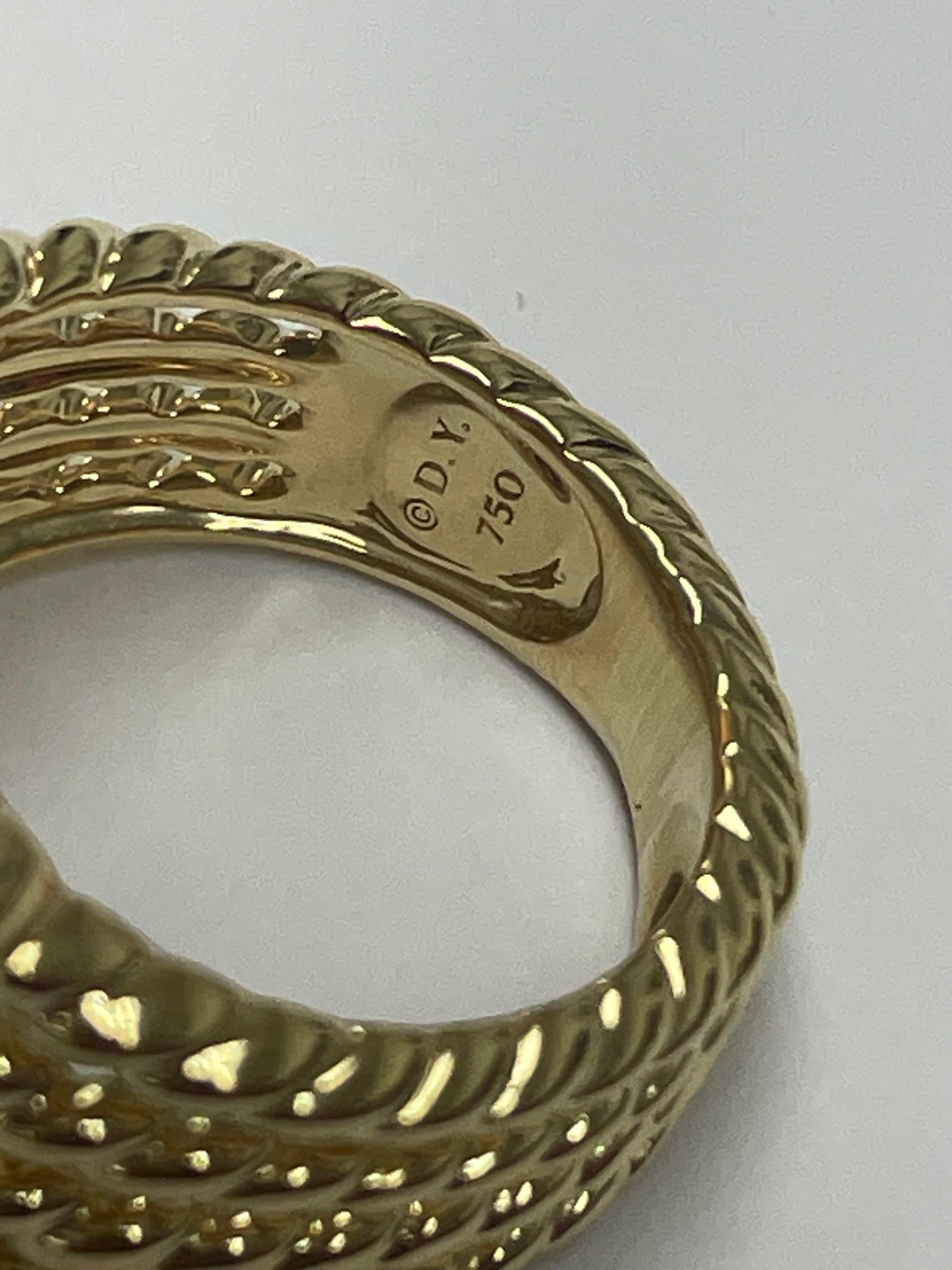 David Yurman, 18K Yellow Gold and Diamond Wheaton Ring In Excellent Condition In Chicago, IL