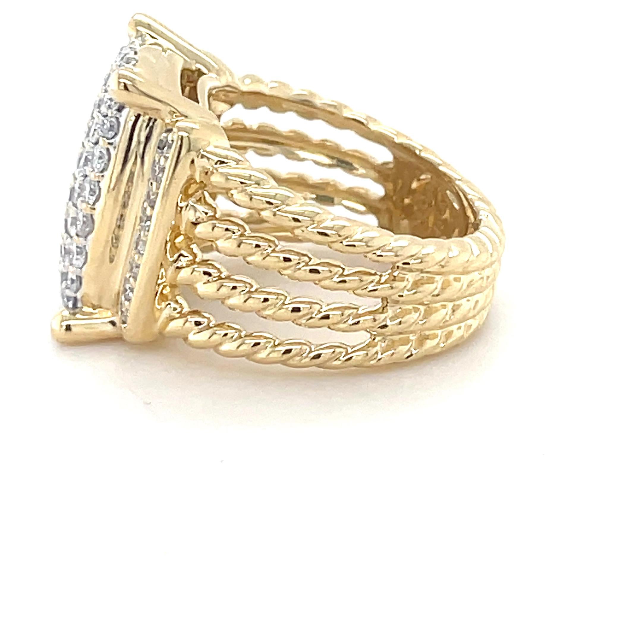 Women's or Men's David Yurman, 18K Yellow Gold and Diamond Wheaton Ring