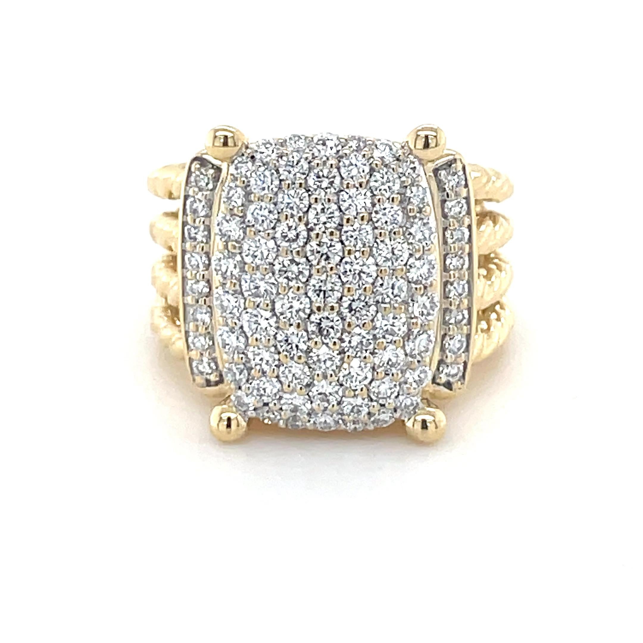 David Yurman, 18K Yellow Gold and Diamond Wheaton Ring 2