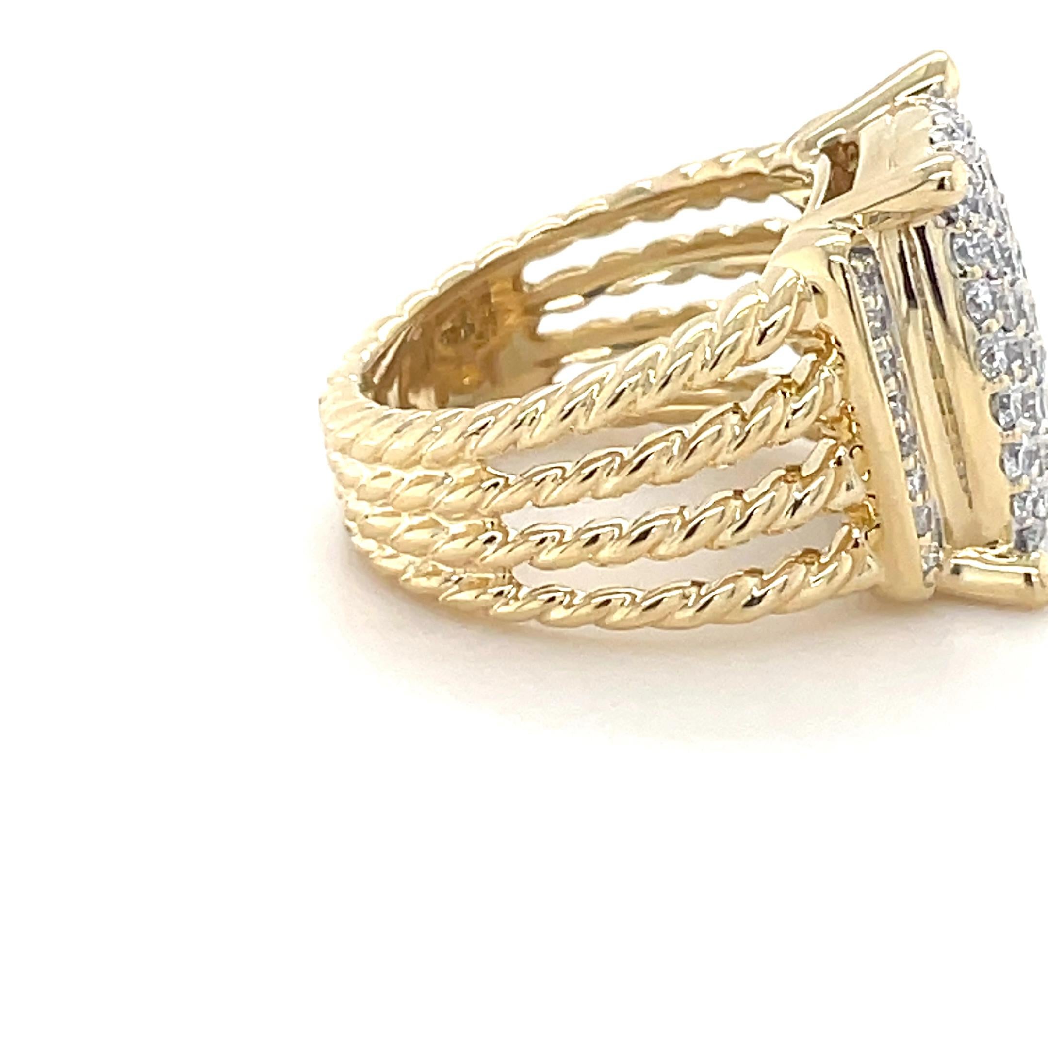 David Yurman, 18K Yellow Gold and Diamond Wheaton Ring 3