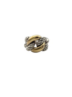 David Yurman 18K Yellow Gold and Sterling Silver Belmont Ring 6 #24840