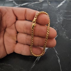 David Yurman 18k Yellow Gold Box Chain Bracelet 7 1/8" 11.3g 3.4mm Small 3350