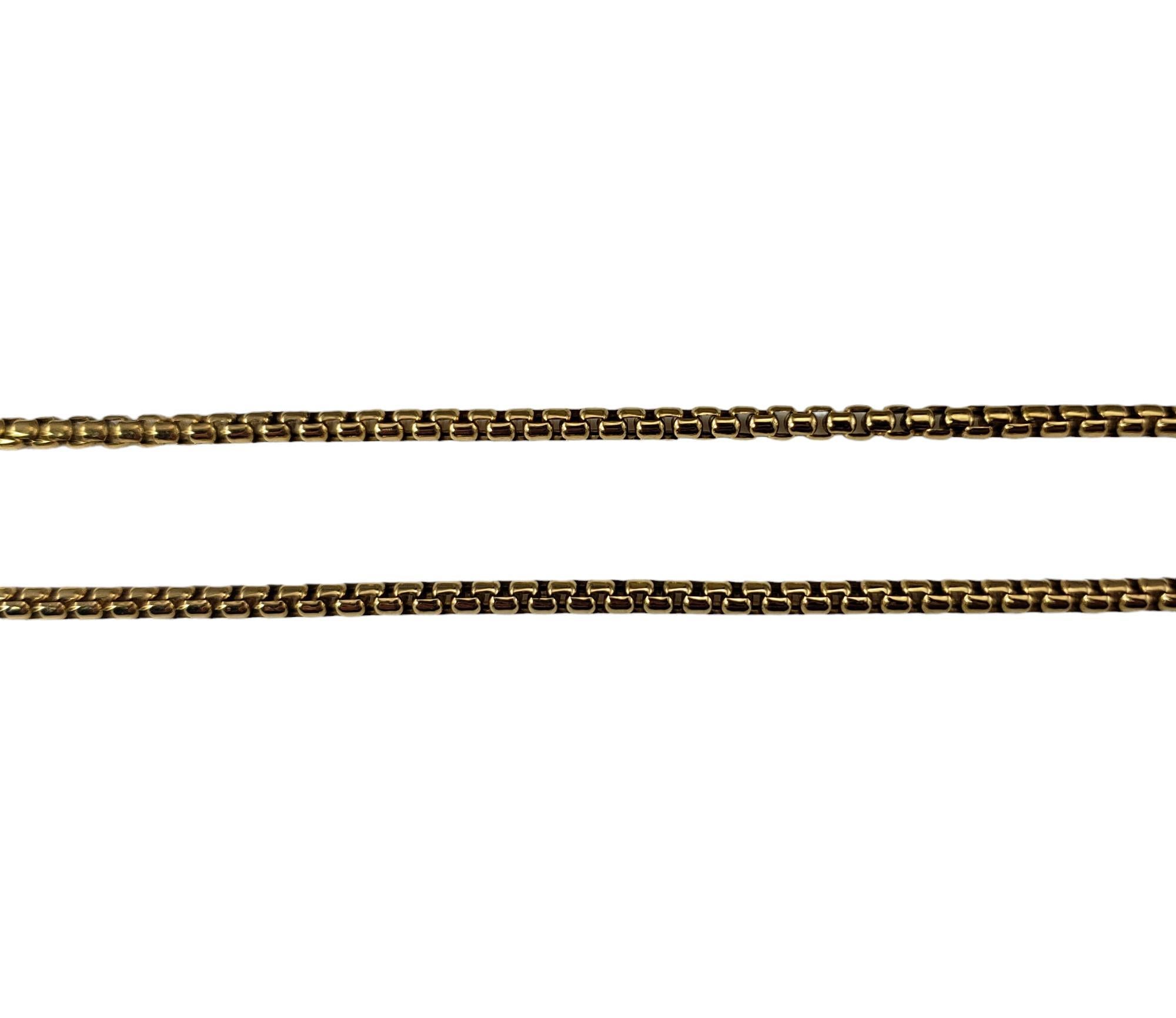 David Yurman 18K Yellow Gold Box Chain Necklace with Box #17356 In Good Condition In Washington Depot, CT