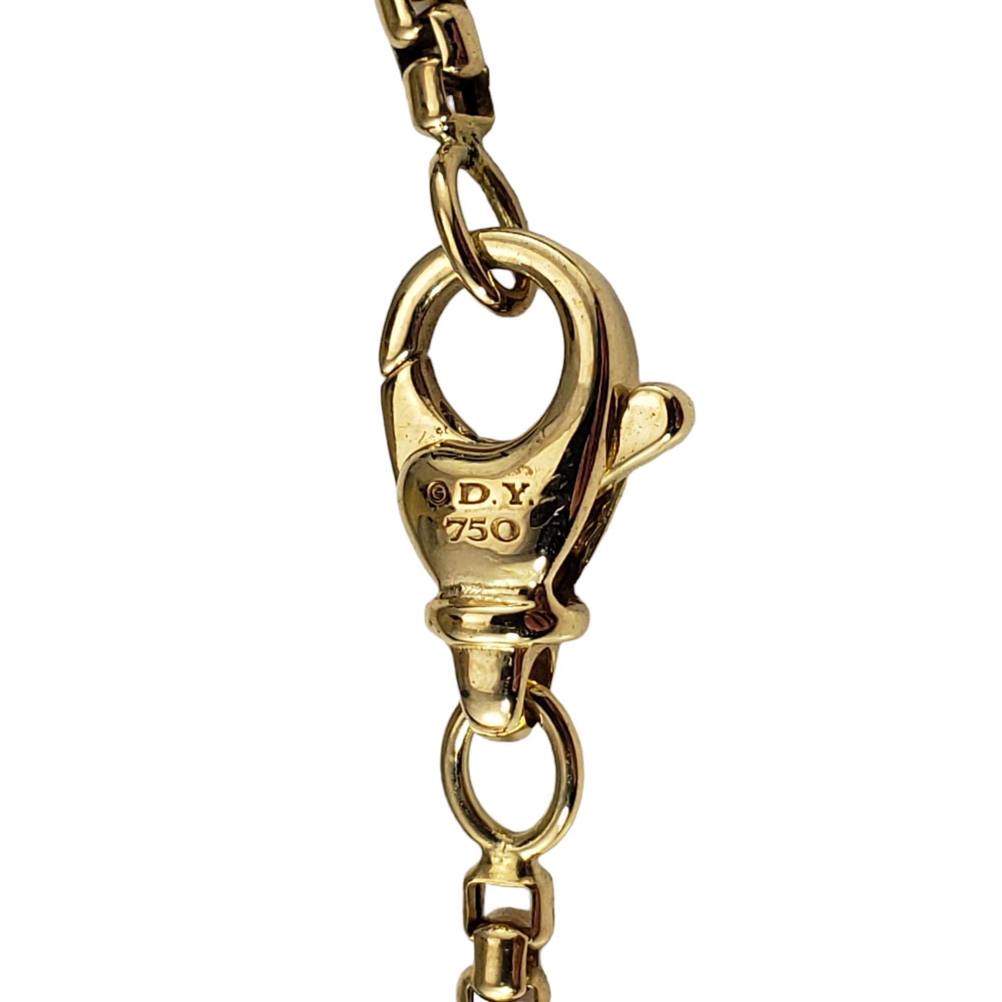 David Yurman 18K Yellow Gold Box Chain Necklace with Box #17356 1