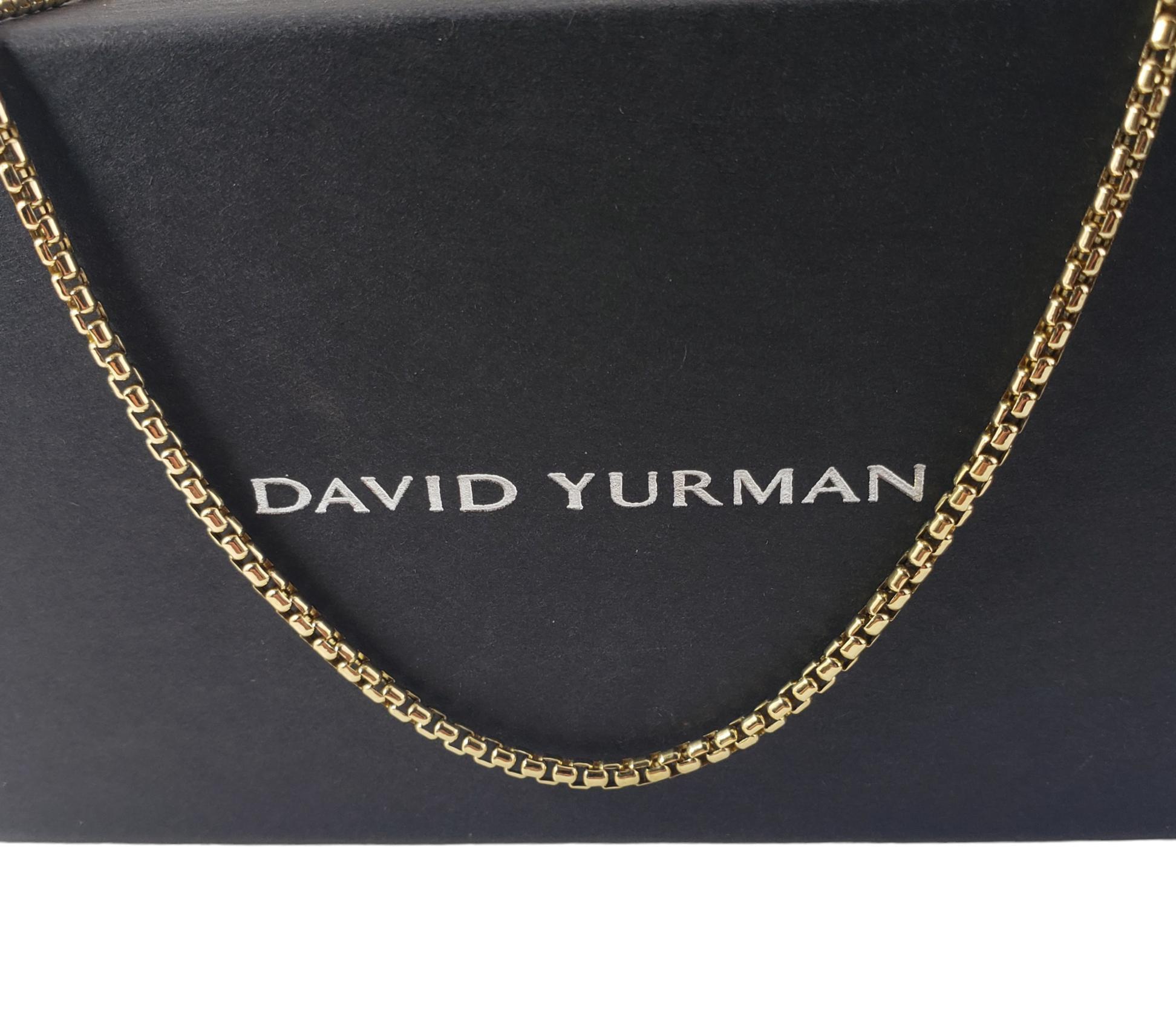 David Yurman 18K Yellow Gold Box Chain Necklace with Box #17356 4