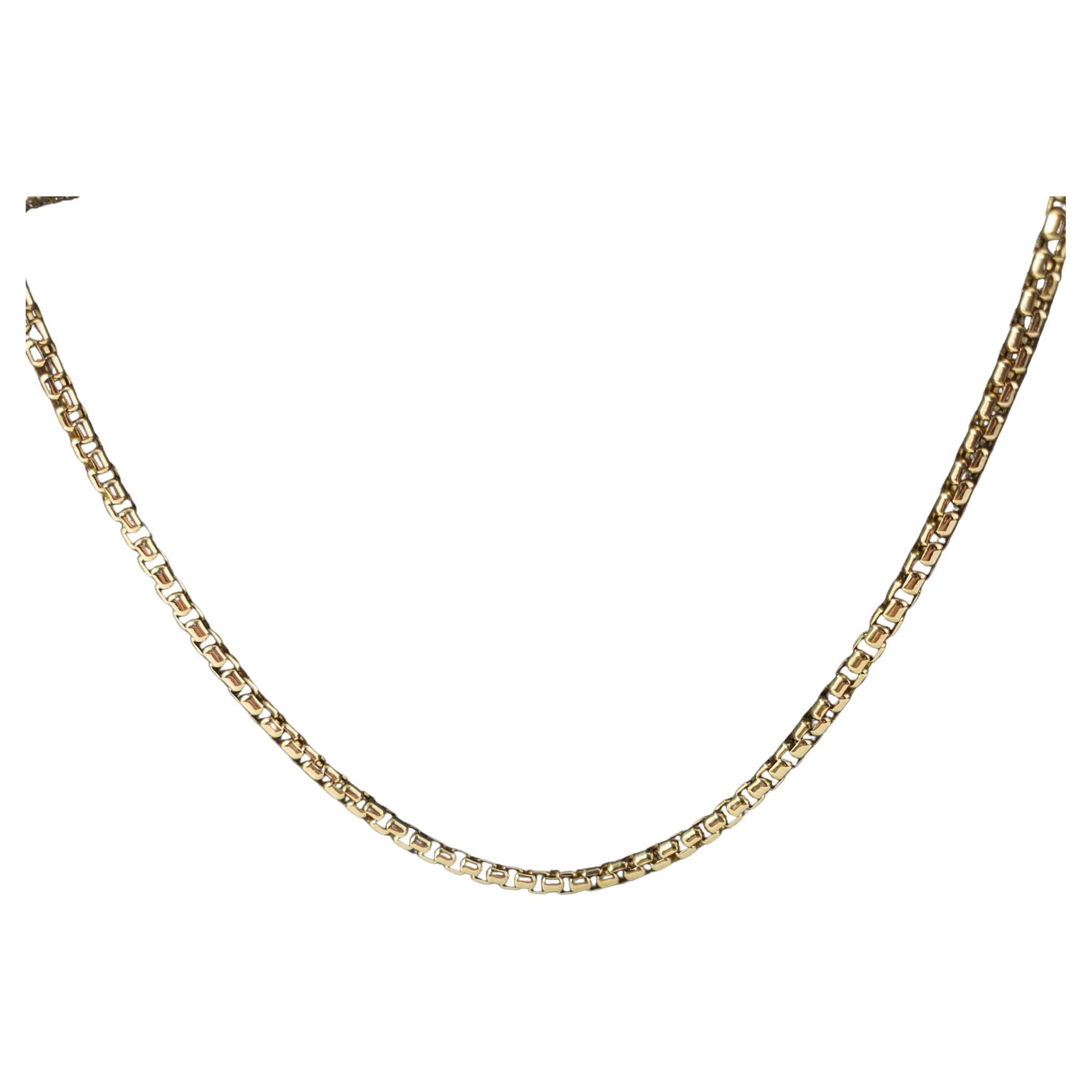 David Yurman 18K Yellow Gold Box Chain Necklace with Box #17356