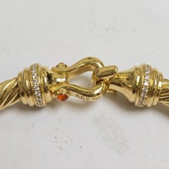Bracelet rigide à boucle en forme de câble David Yurman en or jaune 18 carats
