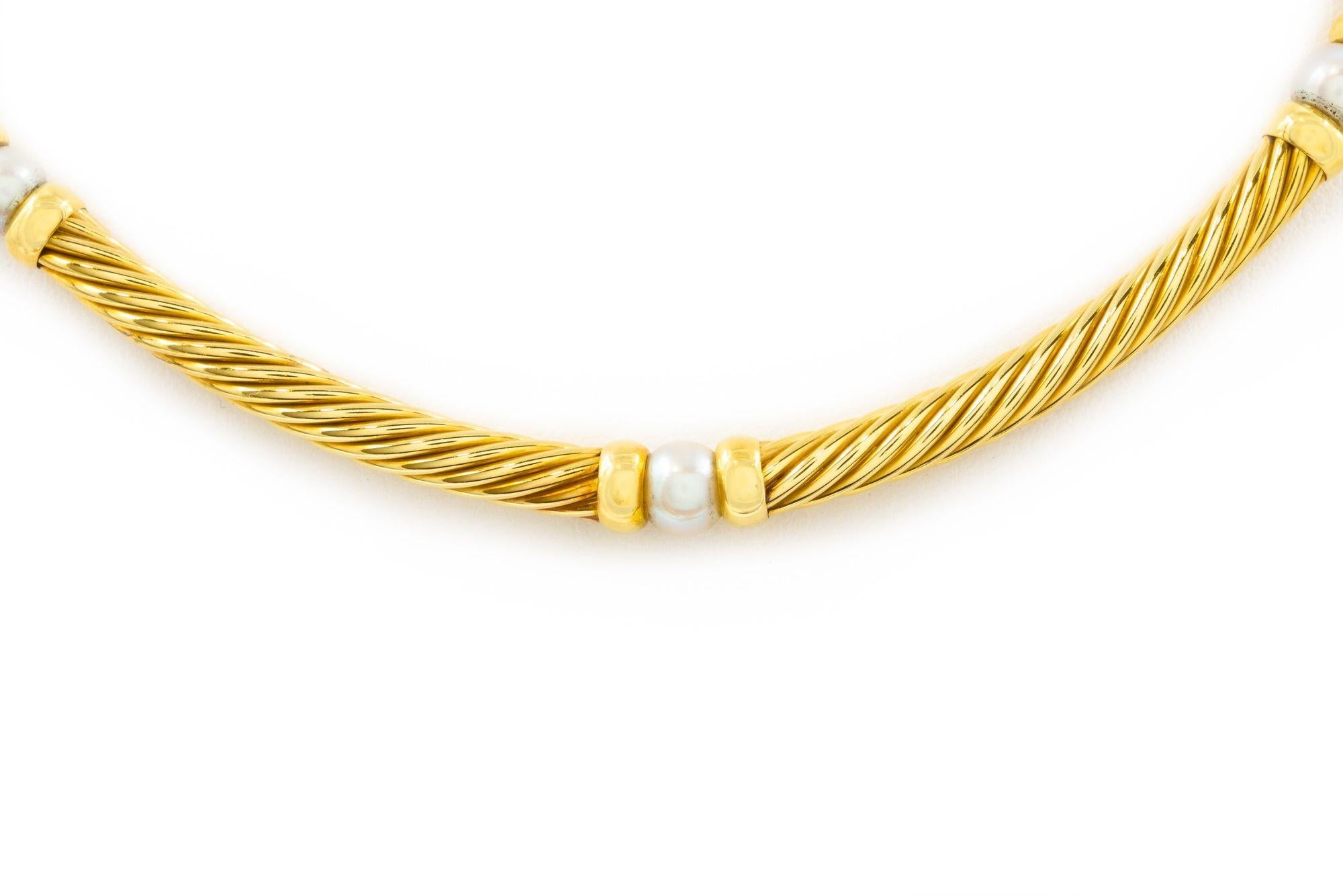 An exquisite choker necklace by David Yurman in his iconic 