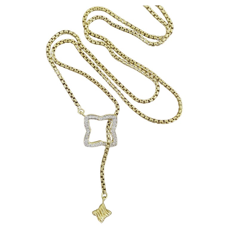 Womens Diamond ID Name Bar Necklace 18K Yellow Gold 0.45ct 18&quot