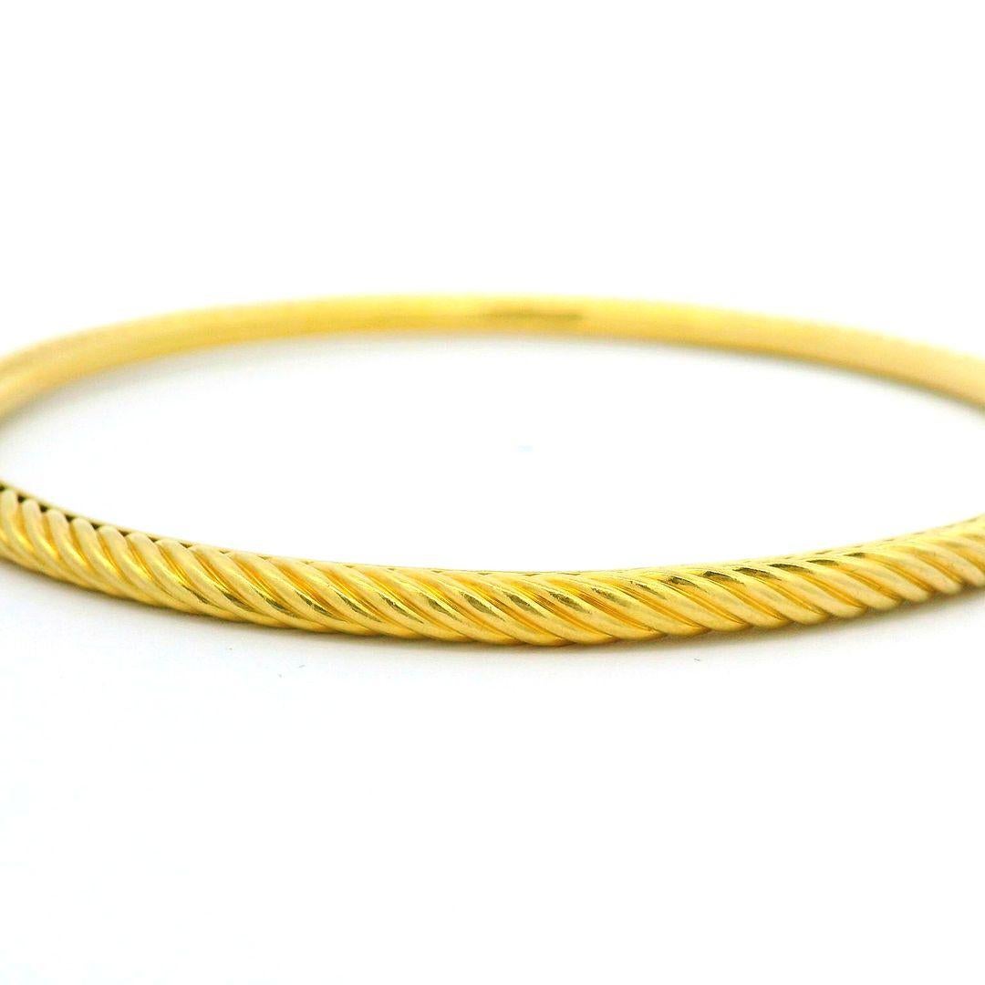 Women's David Yurman 18k Yellow Gold Cable Slip-on Bangle Bracelet