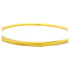 David Yurman 18k Yellow Gold Cable Slip-on Bangle Bracelet