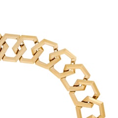 David Yurman 18K Yellow Gold Carlyle Diamond Geometric Link Necklace