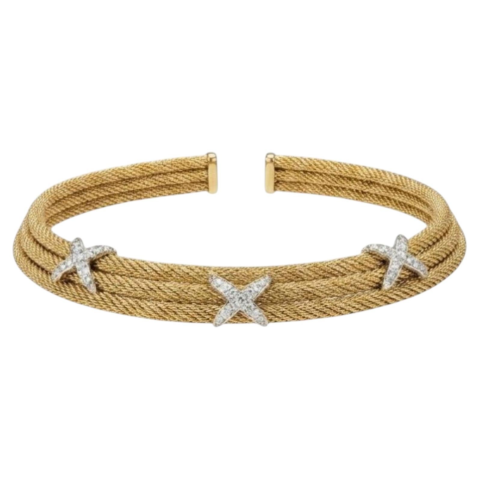 Pre-owned David Yurman 18k Yellow Gold Carlyle Link Necklace � 74 Grams
