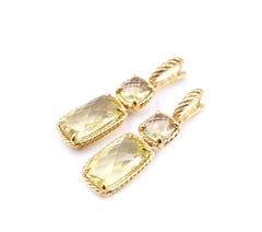 David Yurman 18 Karat Yellow Gold Chatelaine Lemon Citrine Earrings