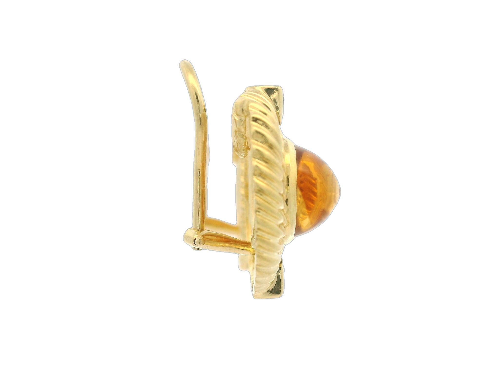 --Stone(s):--
(2) Natural Genuine Citrines - Round Cabochon Cut - Bezel Set - Transparent Clean Yellowish-Orange Color - 9.6mm each (approx.)
(4) Natural Genuine Tourmalines - Square Step Cut - Bezel Set - Green Color - 2.6x2.6mm each