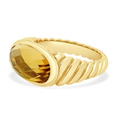 David Yurman 18K Yellow Gold Citrine Noblesse Collection Ring
