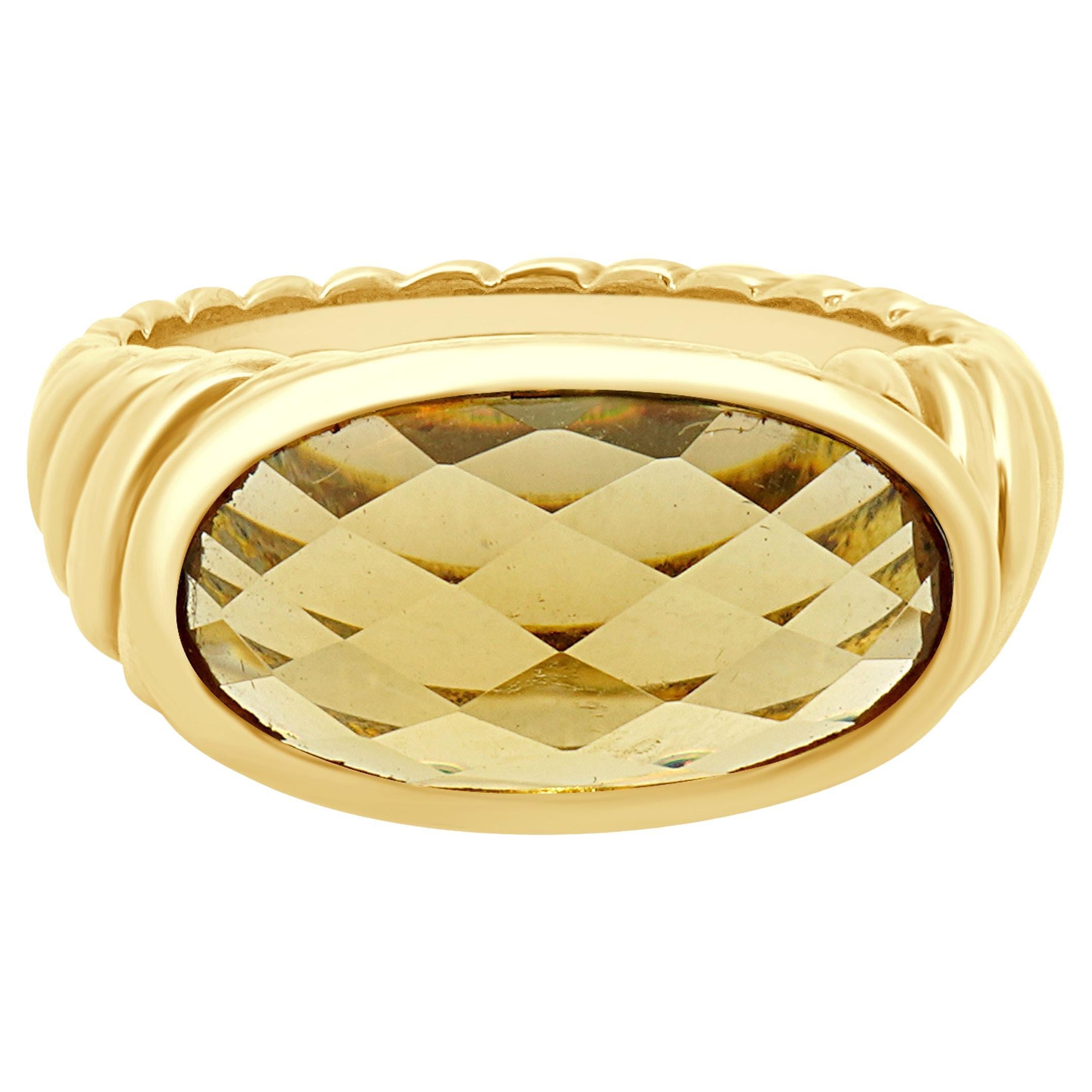 David Yurman 18K Yellow Gold Citrine Noblesse Collection Ring