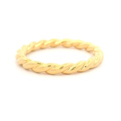 David Yurman 18k Yellow Gold Classic Braided Cable Band Ring sz 7