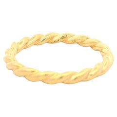David Yurman 18k Yellow Gold Classic Braided Cable Band Ring sz 7
