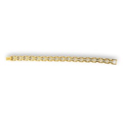 David Yurman 18K Yellow Gold Deco Men's Pave Diamonds Chain Link Bracelet Large
