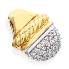 David Yurman 18k Yellow Gold Diamond Acorn Pendant