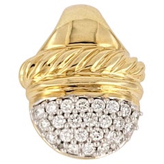 David Yurman 18k Yellow Gold Diamond Acorn Pendant